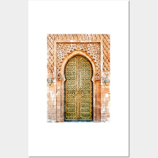 Vintage Arabian Door Hassan Tower Morocco Posters and Art